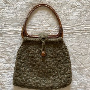 Vintage 70s Wool Hobo Bag